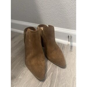 Aldo Women's‎ Suede Brown Mule Slide Bootie Block Heel 7.5
